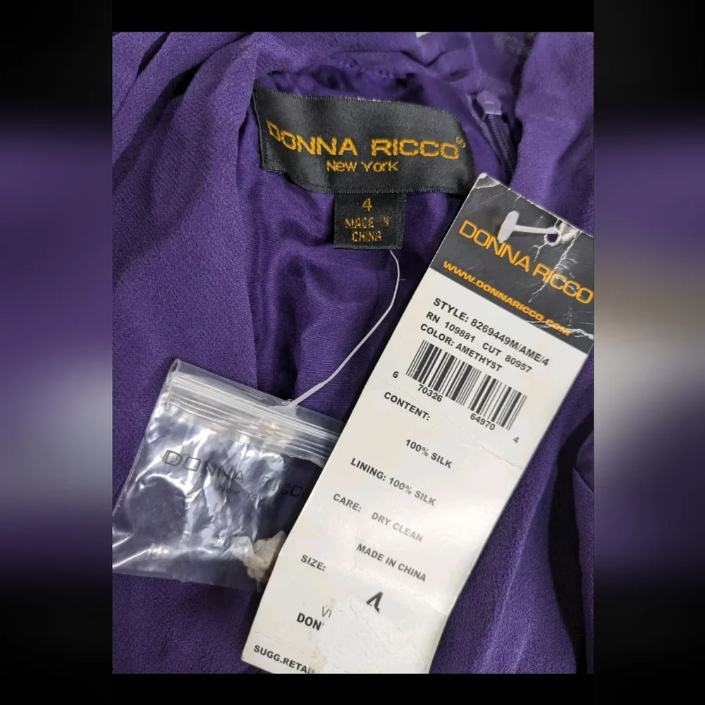 NWT Donna Ricco 100% Silk Fit Flare Dress 4 Sleeveless Fairy Whimsical - Picture 9 of 9